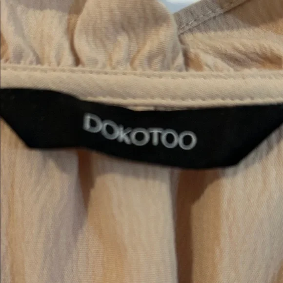 Elegant Tan Ruffle Dress - Picture 2 of 3